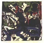 Ernst Ludwig Kirchner Schlemihls entcounter with small grey man oil on canvas